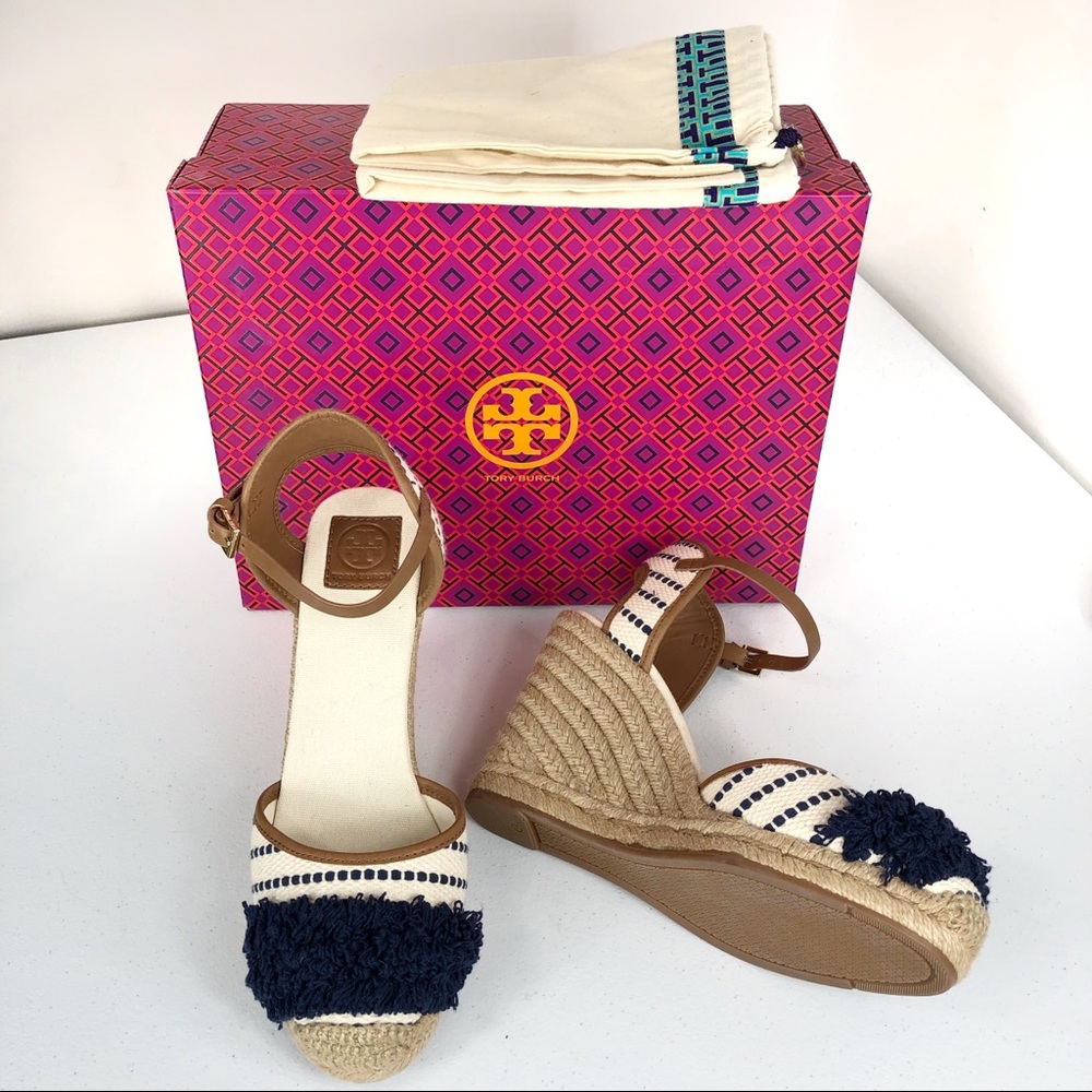 New Tory Burch Wedged Sandals Size 11 M (BA) - Picture 1 of 8
